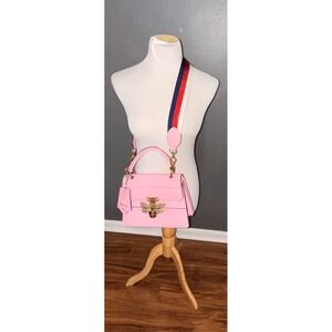 Gucci Queen Margaret Top Handle Crossbody Bag Pink Leather With COA